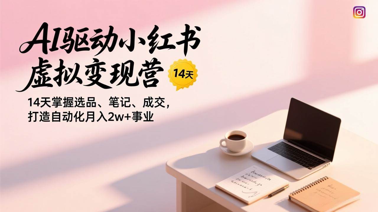 （17204期）AI驱动小红书虚拟变现营，14天掌握选品、笔记、成交，打造自动化月入2w+事业-羽哥创业课堂