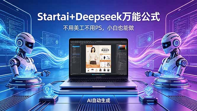 AI自动做电商详情页：Startai+Deepseek万能公式，不用美工不用PS，小白也能做-羽哥创业课堂