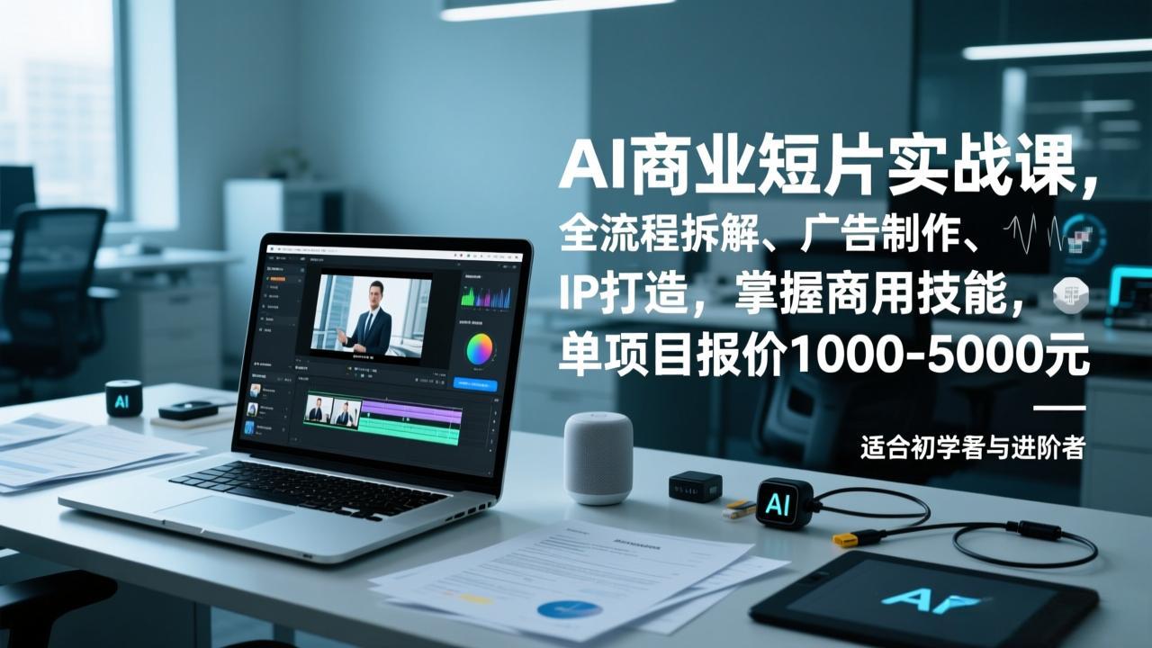 AI商业短片实战课，全流程拆解、广告制作、IP打造，掌握商用技能，单项目报价1000-5000元-羽哥创业课堂