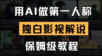 用AI做第一人称独白影视解说，手把手教学，保姆级教程-羽哥创业课堂