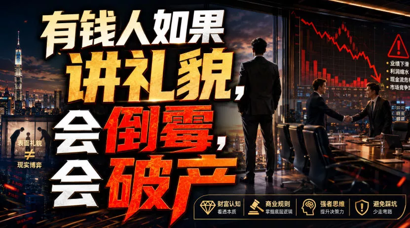 付费文章：有钱人如果讲礼貌，会倒霉，会破产-羽哥创业课堂