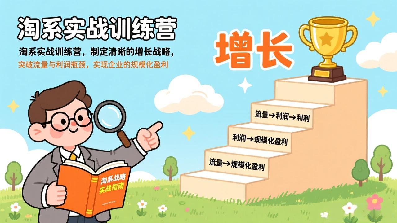 淘系实战训练营，制定清晰的增长战略，突破流量与利润瓶颈，实现企业的规模化盈利-羽哥创业课堂