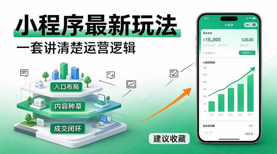 微信小程序最新玩法 四种收益来源，单日收入400+-羽哥创业课堂