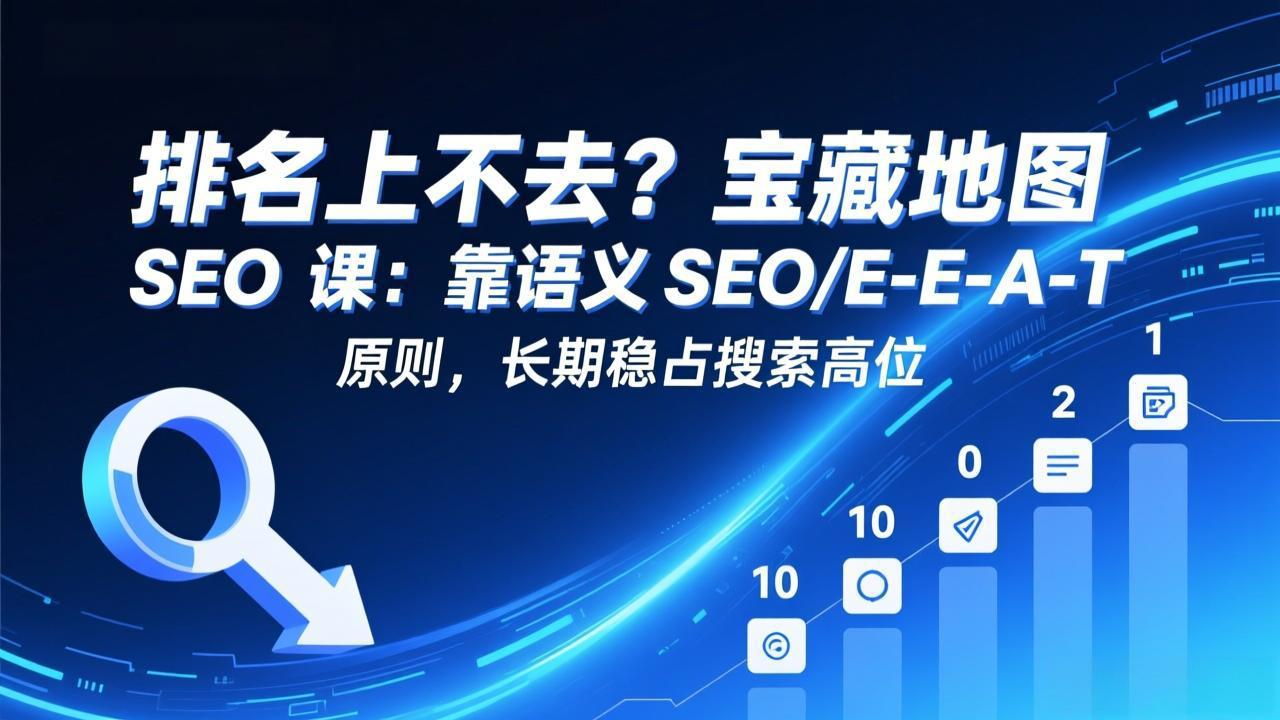 排名上不去?宝藏地图 SEO 课:靠语义 SEO+E-E-A-T 原则,长期稳占搜索高位-羽哥创业课堂
