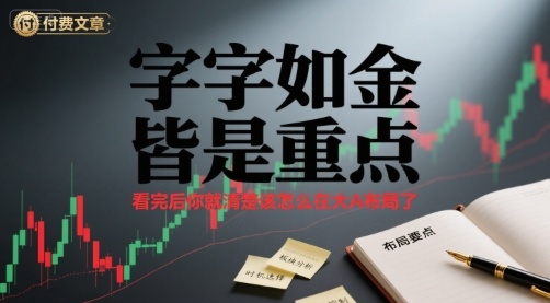 付费文章:字字如金 皆是重点, 看完后 你就清楚该怎么在大A布局了-羽哥创业课堂