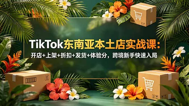 TikTok东南亚本土店实战课：开店+上架+折扣+发货+体验分，跨境新手快速入局-羽哥创业课堂