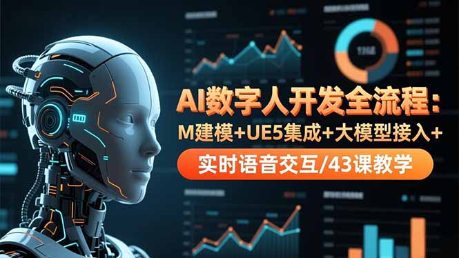 AI数字人开发全流程：M建模+UE5集成+大模型接入+实时语音交互/43课教学-羽哥创业课堂