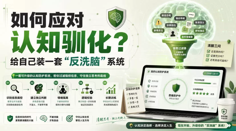 付费文章：如何应对认知驯化？给自己装一套“反洗脑”系统-羽哥创业课堂