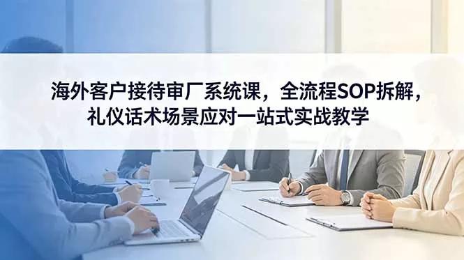 海外客户接待审厂系统课，全流程SOP拆解，礼仪话术场景应对一站式实战教学-羽哥创业课堂