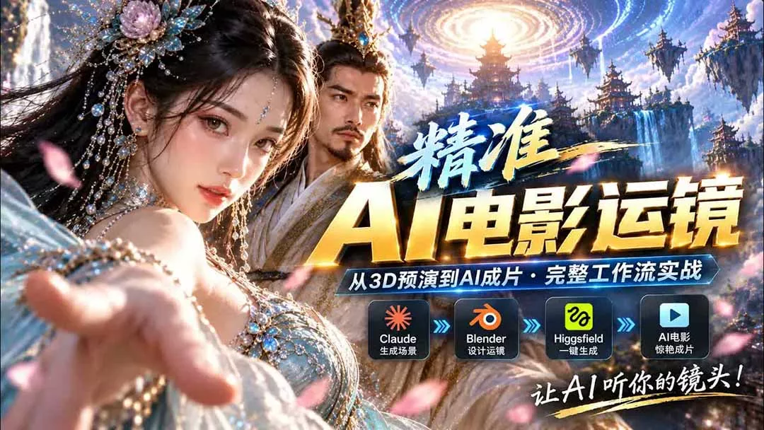 AI视频终于能精准运镜了！Claude + Blender + Higgsfield 免费插件实测