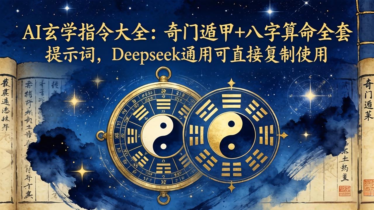 AI玄学指令大全：奇门遁甲+八字算命全套提示词，Deepseek通用可直接复制使用-羽哥创业课堂