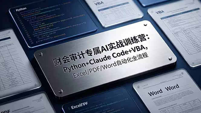 财会审计专属 AI实战训练营：Python+Claude Code+VBA，Excel/PDF/Word自动化全流程-羽哥创业课堂