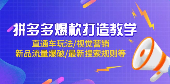 拼多多爆款打造教学：直通车玩法/视觉营销/新品流量爆破/最新搜索规则等-羽哥创业课堂