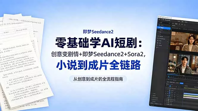 零基础学AI短剧：创意变剧情+即梦Seedance2+Sora2，小说到成片全链路-羽哥创业课堂