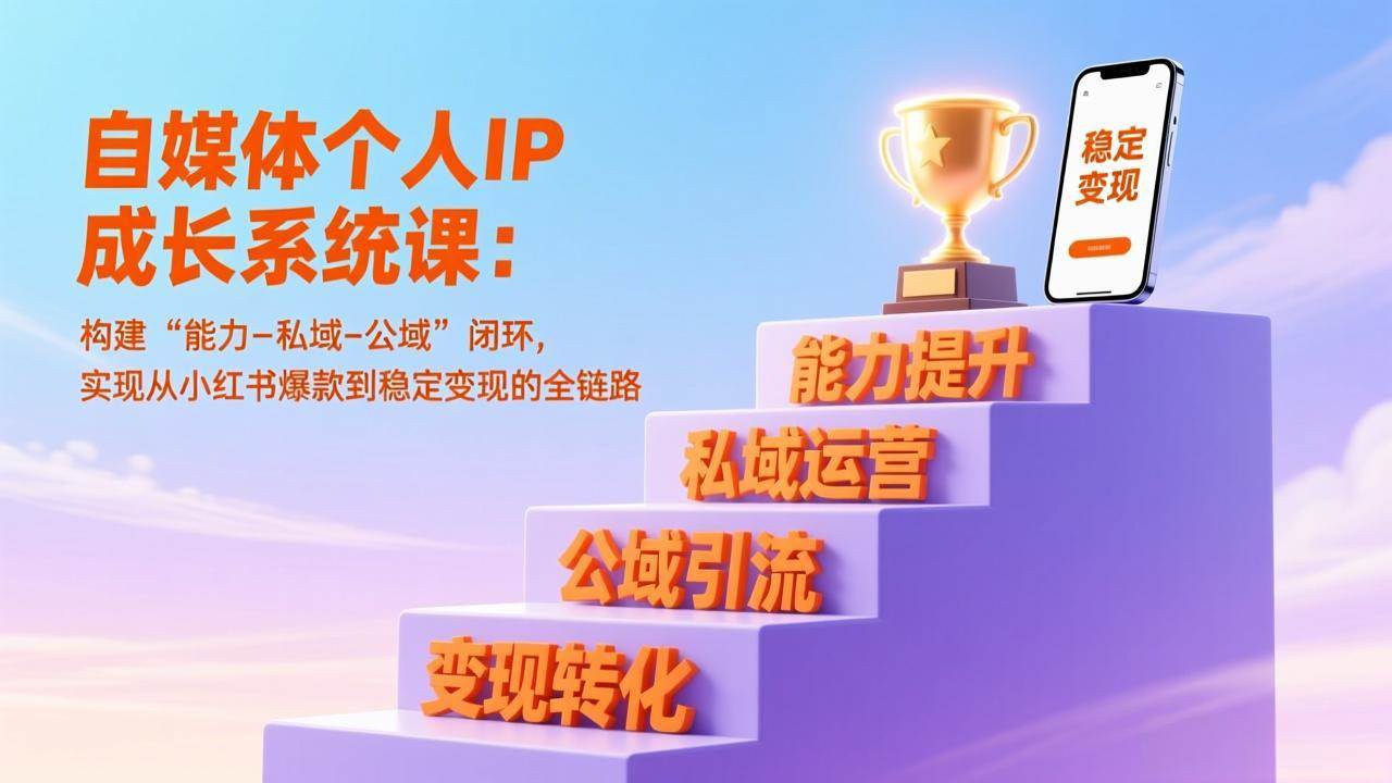 （17192期）自媒体个人IP成长系统课：构建“能力-私域-公域”闭环，实现从小红书爆款到稳定变现的全链路-羽哥创业课堂