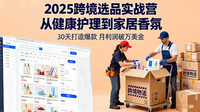 2025跨境选品实战营:从健康护理到家居香氛,30天打造爆款,月利润破万美金-羽哥创业课堂