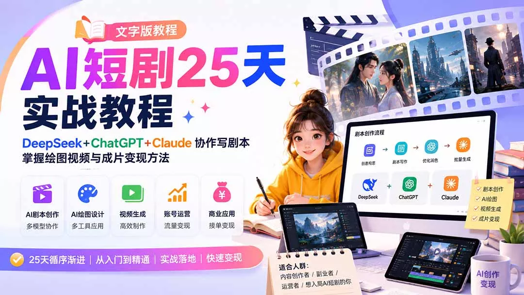 AI短剧25天实战教程(文字版教程-羽哥创业课堂