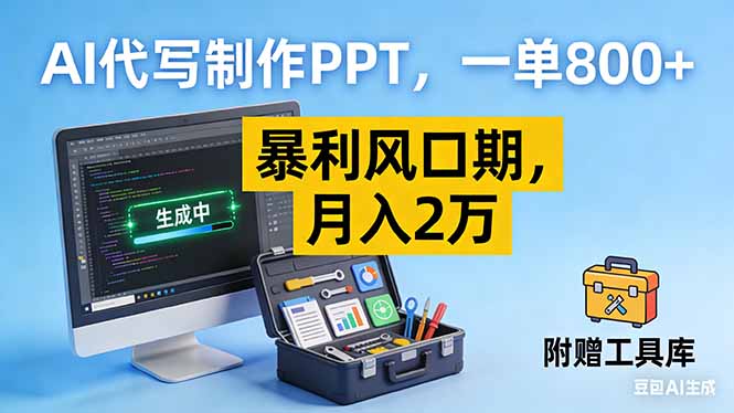 AI代写制作PPT，一单800+， 暴利风口期，月入2万【附工具】-羽哥创业课堂