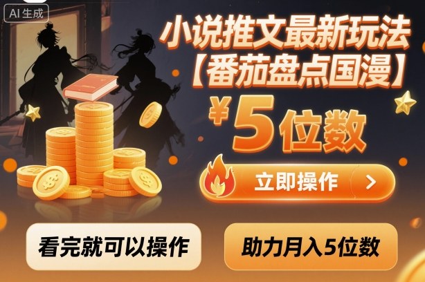 小说推文最新玩法,助力月入5位数【番茄盘点国漫】玩法,看完就可以操作-羽哥创业课堂