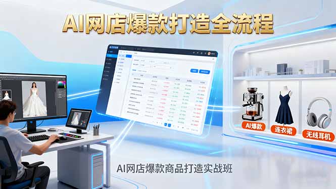 AI网店爆款商品打造实战班:AI技术实现商品图智能处理,快速搭建AI网店-羽哥创业课堂