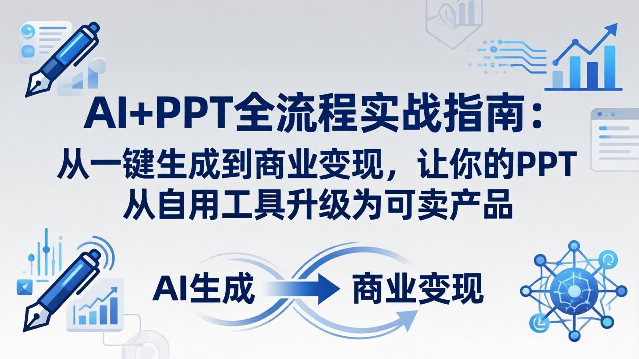 AI+PPT全流程实战指南-更新4月21：从一键生成到商业变现，让你的PPT从自用工具升级为可卖产品-羽哥创业课堂