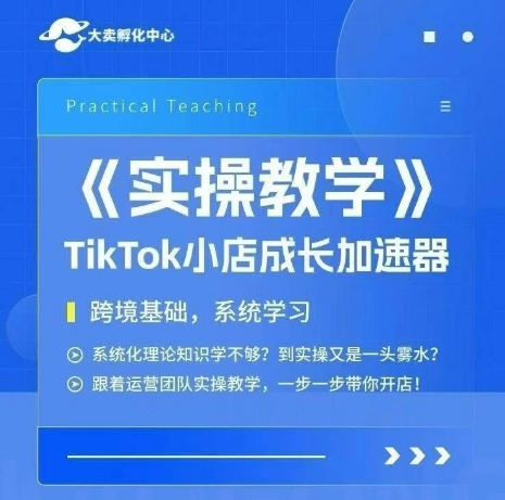 大卖家孵化中心TikTok实操课，TikTok小店成长加速器，跨境基础系统学习，一步一步带你开店-羽哥创业课堂