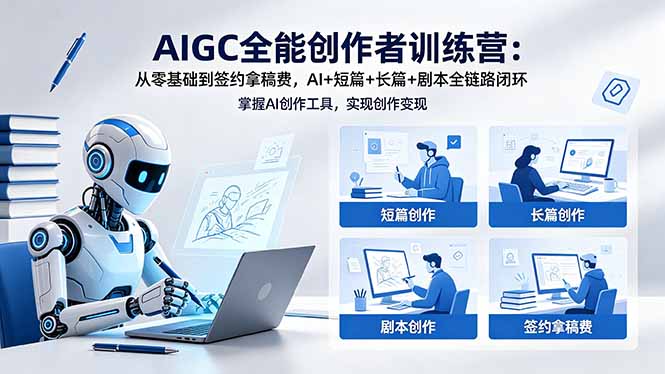 AIGC全能创作者训练营:从零基础到签约拿稿费,AI+短篇+长篇+剧本全链路闭环-羽哥创业课堂