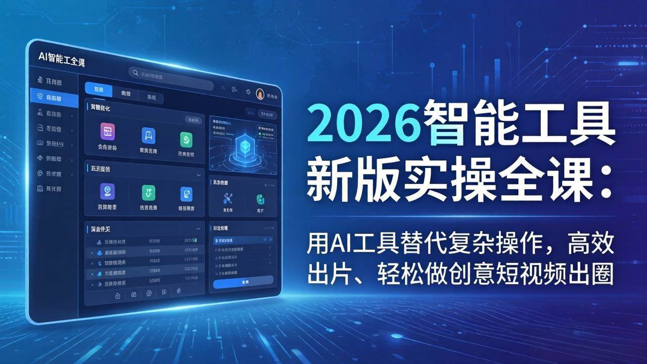 （18005期）2026智能工具新版实操全课：用AI工具替代复杂操作，高效出片、轻松做创意短视频出圈-羽哥创业课堂