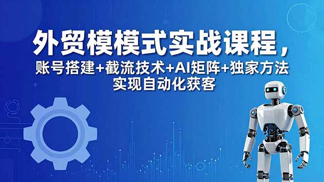 外贸新模式实战课程-更新5月，账号搭建+截流技术+AI矩阵+独家方法实现自动化获客-羽哥创业课堂