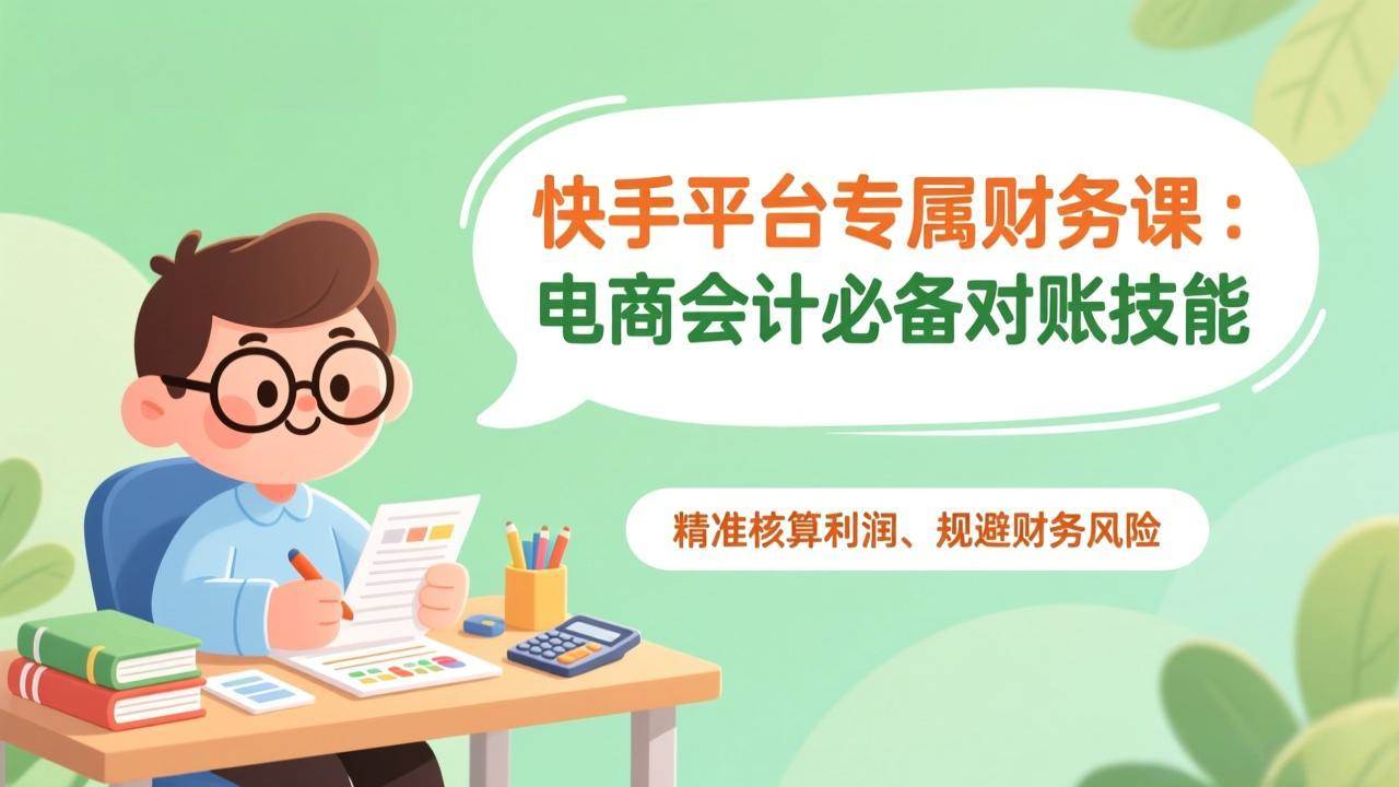 （17167期）快手平台专属财务课：电商会计必备对账技能，精准核算利润、规避财务风险-羽哥创业课堂
