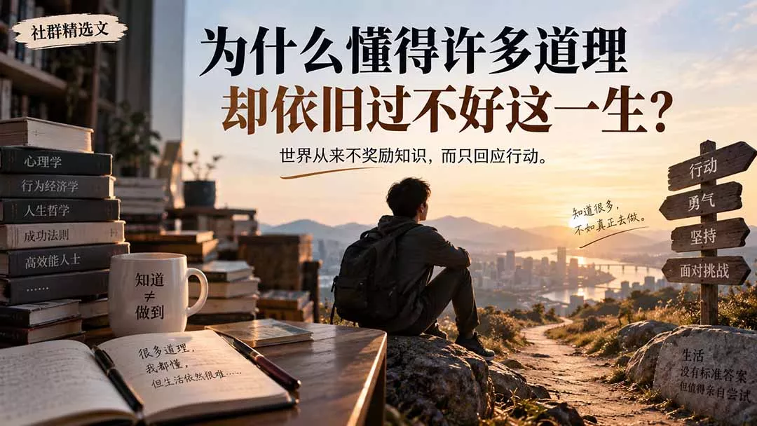 社群精选文:为什么懂得许多道理却依旧过不好这一生?-羽哥创业课堂