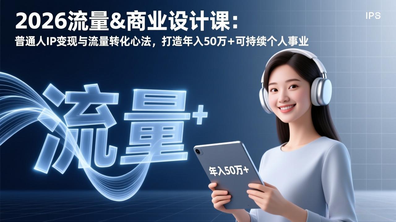 2026流量&商业设计课：普通人IP变现与流量转化心法，打造年入50万+可持续个人事业-羽哥创业课堂