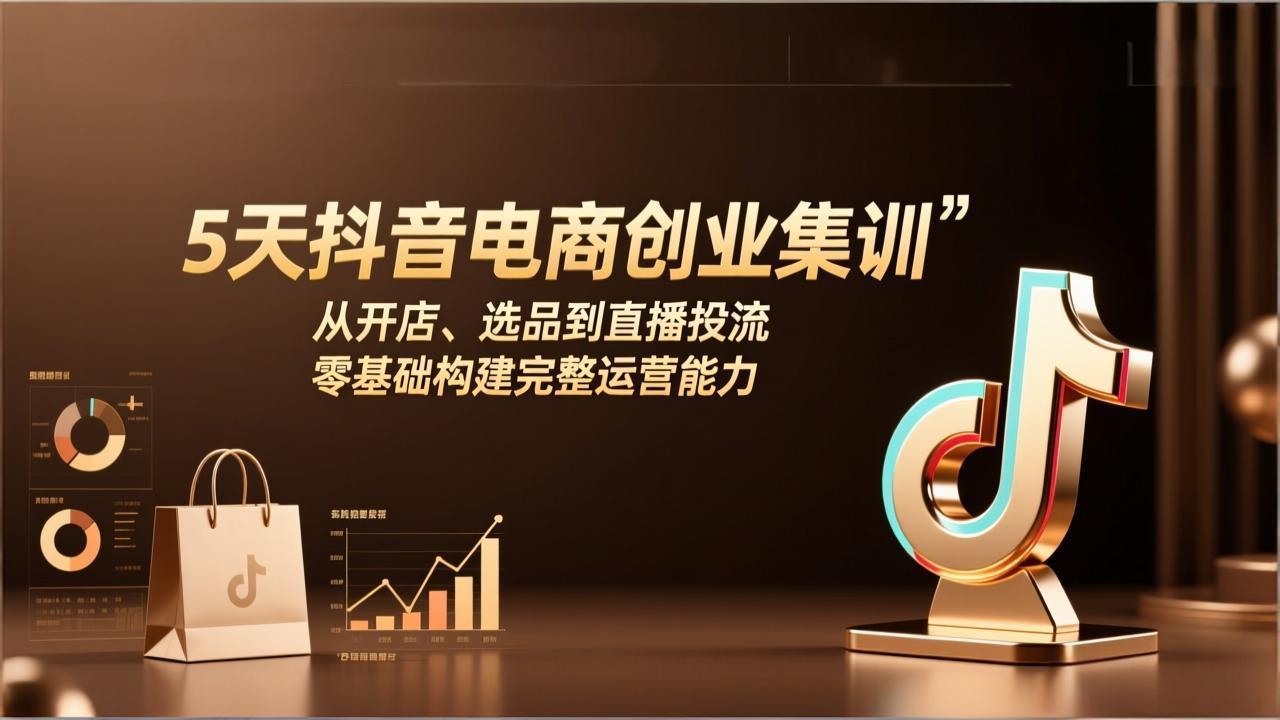 5天抖音电商创业集训：从开店、选品到直播投流，零基础构建完整运营能力-羽哥创业课堂