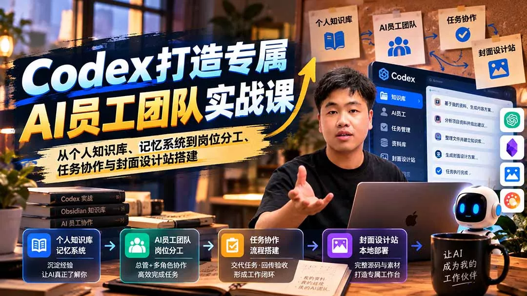 【无水印】Codex打造专属AI员工团队实战课:从个人知识库、记忆系统到岗位分工、任务协作与封面设计站搭建-羽哥创业课堂