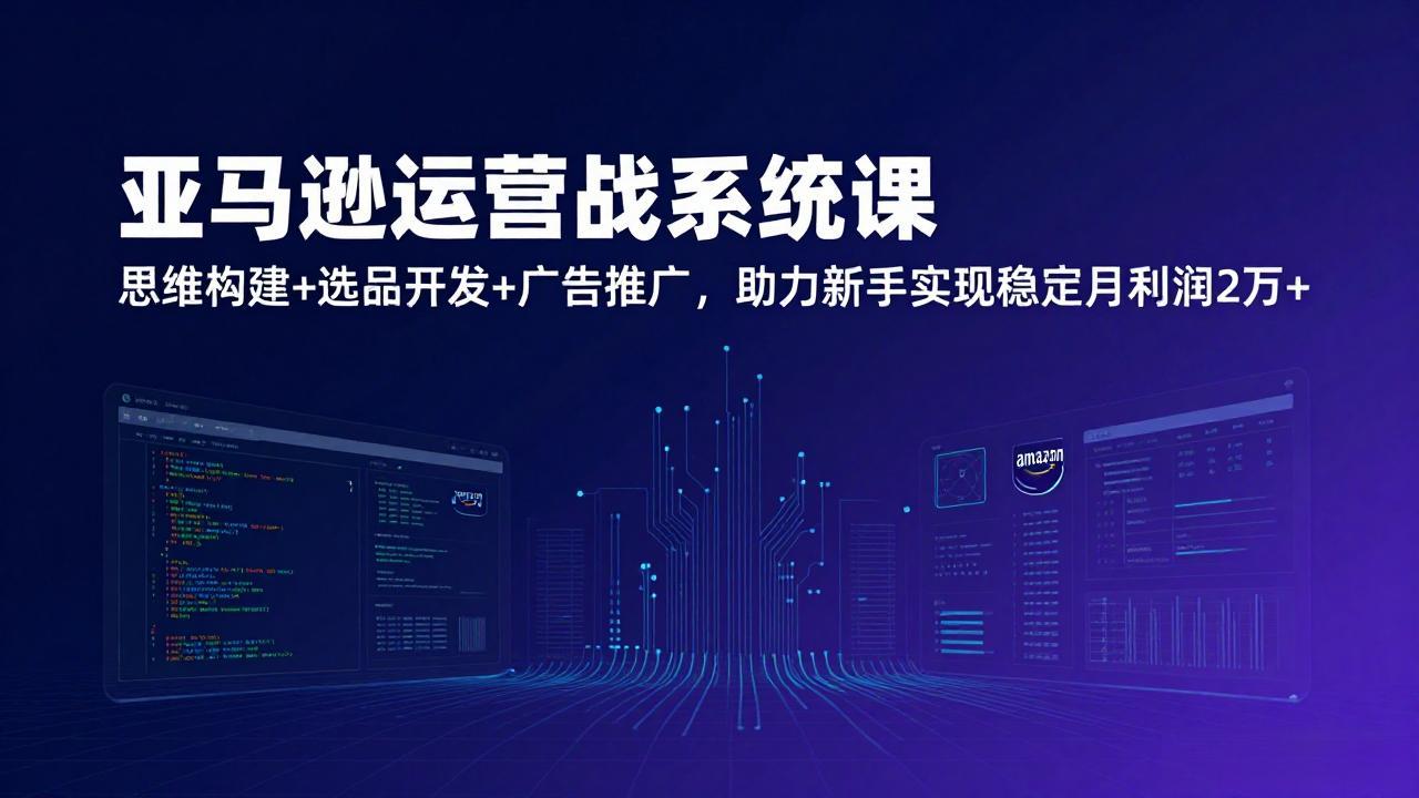亚马逊运营实战系统课，思维构建+选品开发+广告推广，助力新手实现稳定月利润2万+(更新-羽哥创业课堂