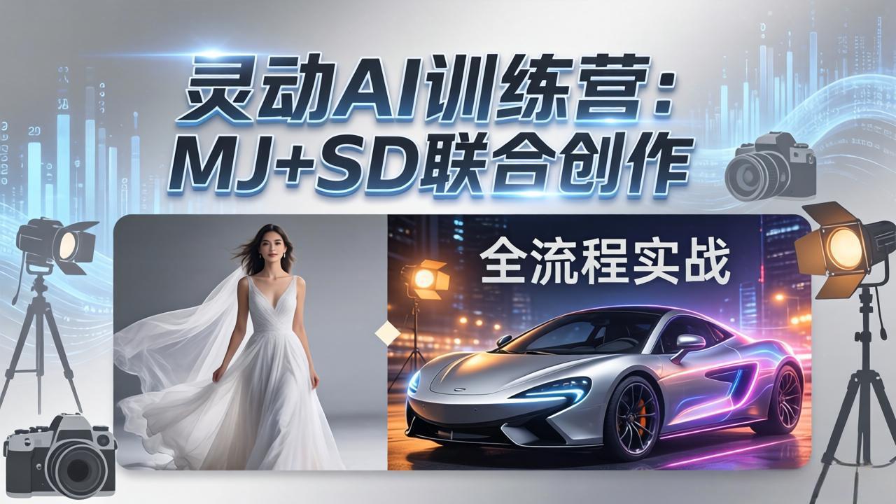 灵动AI训练营-3.0课程：MJ+SD联合创作，从婚纱大片到汽车广告，摄影后期全流程实战-羽哥创业课堂