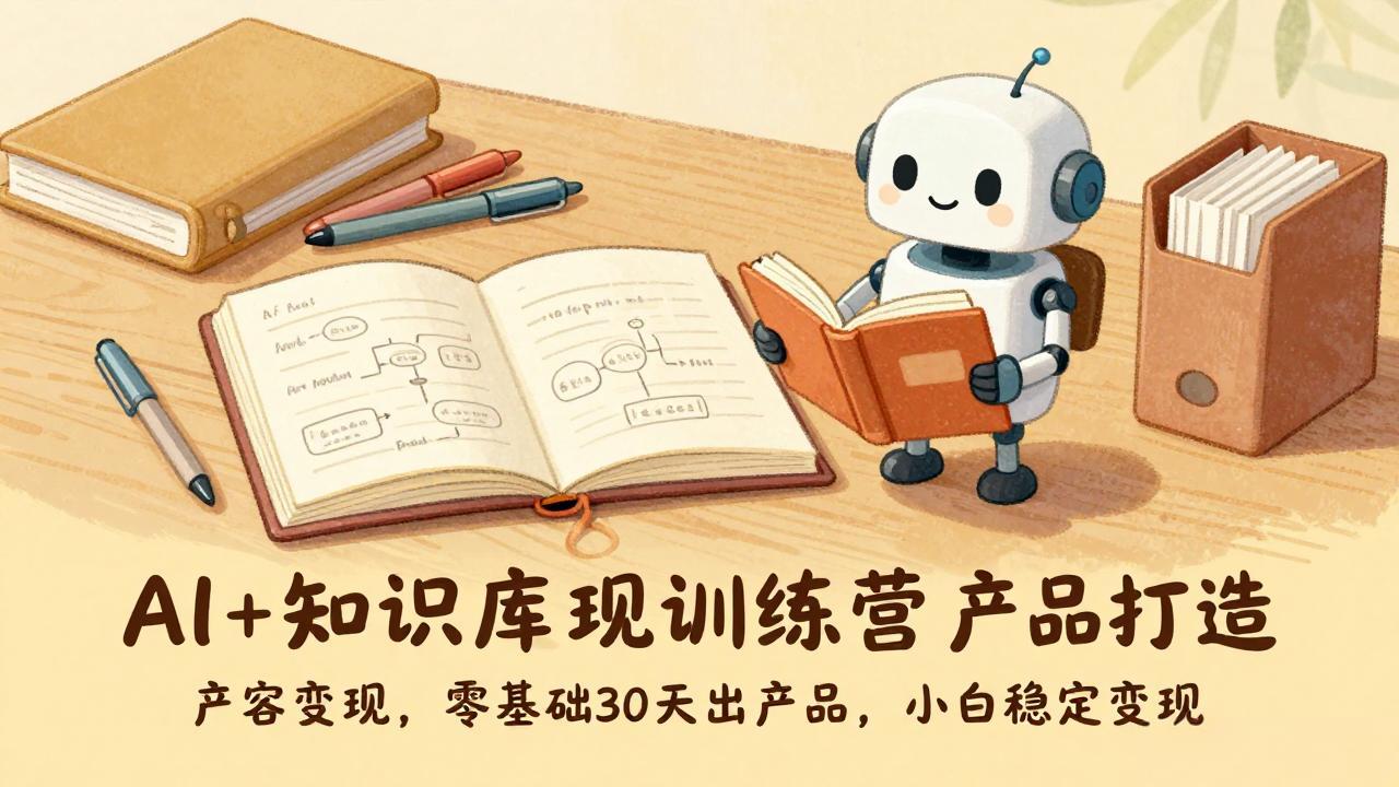 AI+知识库变现训练营，产品打造、内容创作、全平台变现，零基础30天出产品，小白稳定变现-羽哥创业课堂