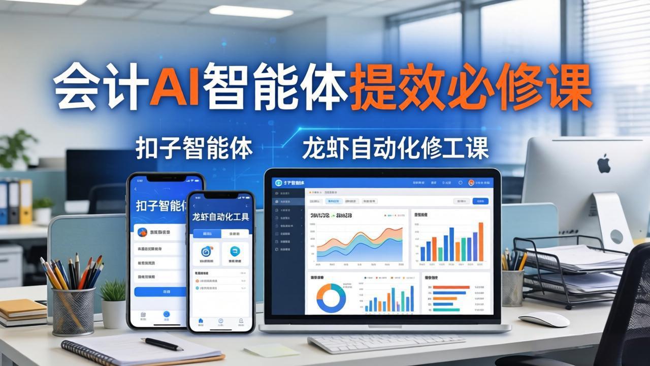 财务会计AI智能体提效必修课：扣子智能体+龙虾自动化+报表分析，一站式提升财务工作效率-羽哥创业课堂