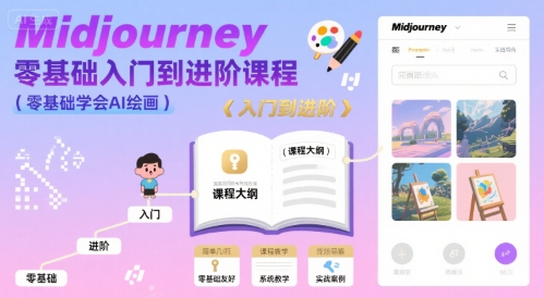midjourney零基础入门到进阶课程，零基础学会AI绘画-羽哥创业课堂