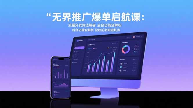 无界推广爆单启航课：流量分发算法解密 后台功能全解析 投放前必知避坑点-羽哥创业课堂