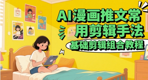 AI漫画推文常用剪辑手法,基础剪辑组合教程-羽哥创业课堂