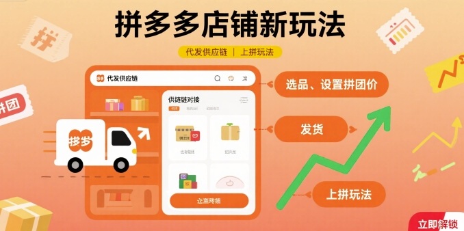 拼多多店铺新玩法，代发供应链上拼玩法-羽哥创业课堂