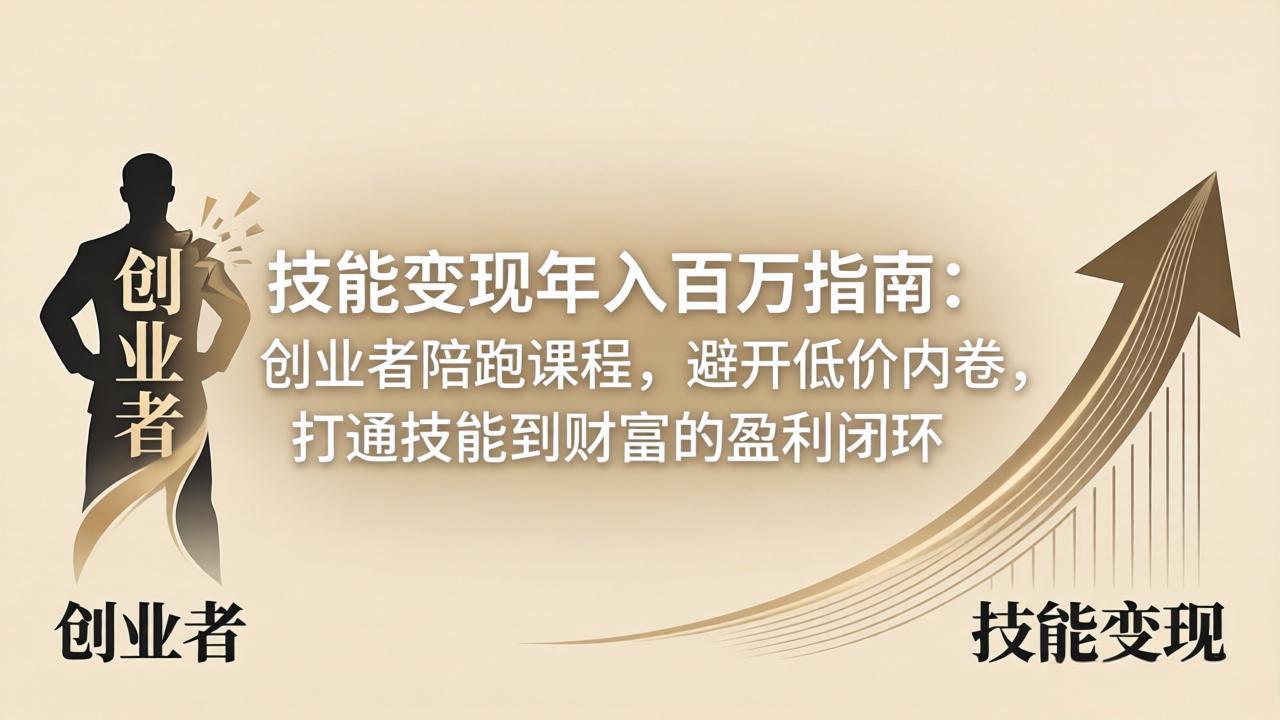 技能变现年入百万指南：创业者陪跑课程，避开低价内卷，打通技能到财富的盈利闭环-羽哥创业课堂