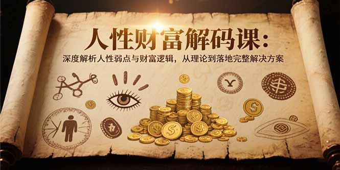 人性财富解码课6.0：深度解析人性弱点与财富逻辑，理论到落地完整解决方案-羽哥创业课堂