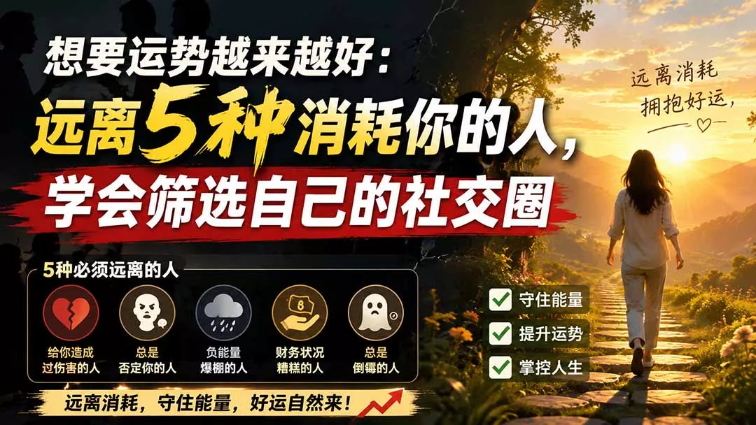 付费文章:想要运势越来越好:远离5种消耗你的人,学会筛选自己的社交圈-羽哥创业课堂