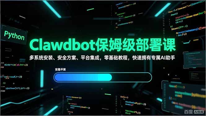 Clawdbot保姆级部署课，多系统安装、安全方案、平台集成，零基础教程，快速拥有专属AI助手-羽哥创业课堂