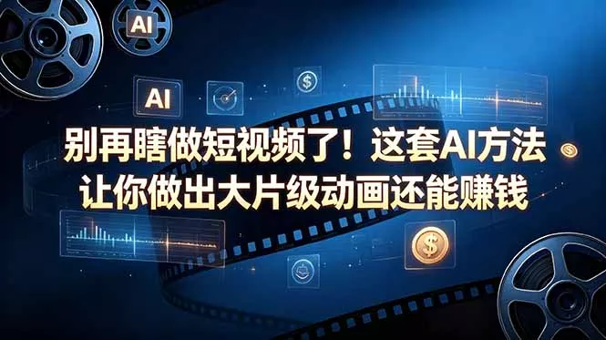 别再瞎做短视频了！这套 AI 方法让你做出大片级动画还能赚钱【原创双语字幕】-羽哥创业课堂