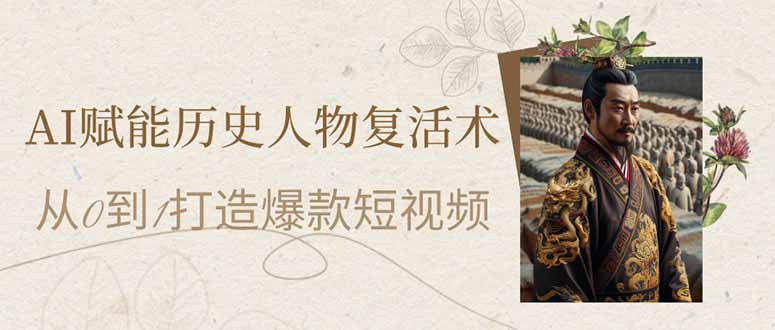 AI赋能历史人物复活术：从0到1打造爆款短视频-羽哥创业课堂