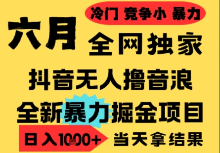 25年6月高爆抖音无人直播最新撸音浪掘金项目,小白可做,无脑日入1k+,门槛低可批量矩阵【揭秘】-羽哥创业课堂