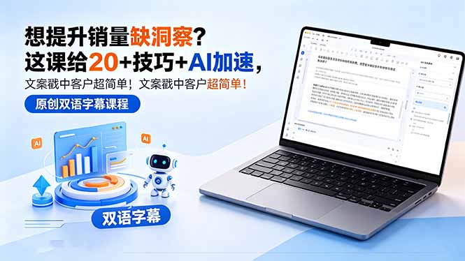 想提升销量缺洞察？这课给 20 + 技巧 + AI 加速，文案戳中客户超简单！【原创双语字幕】-羽哥创业课堂